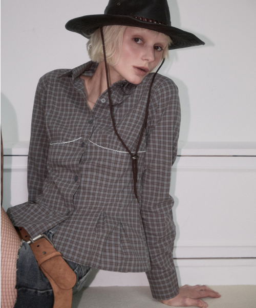 ROSEFRANTZ（ロゼフランツ）の「Lace Line Pintuck Shirt [Brown]（シャツ/ブラウス・レディース・ブラウン・SMALL/MEDIUM）」の3枚目の写真