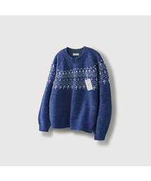 MOOD INSIDE（ムードインサイド）の「ベルンノルディックラウンドニット_Blue（ニット/セーター）」