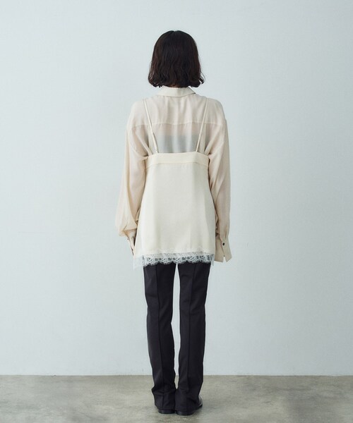 CODE A（コードエー）の「lingerie mood lace cami（シャツ/ブラウス・レディース・ライトグレー/ライトイエロー系・00）」の12枚目の写真