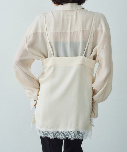 CODE A（コードエー）の「lingerie mood lace cami（シャツ/ブラウス・レディース・ライトグレー/ライトイエロー系・00）」の15枚目の写真