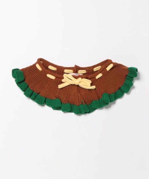 MARKEY'S(マーキーズ)の「ニットフリルカラー(付け襟・キッズ・オフホワイト/ブラウン/ピンク・FREE)」の2枚目の写真