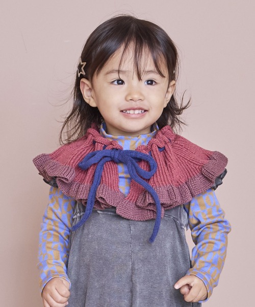 MARKEY'S(マーキーズ)の「ニットフリルカラー(付け襟・キッズ・オフホワイト/ブラウン/ピンク・FREE)」の3枚目の写真