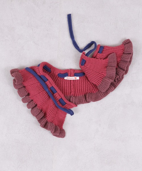 MARKEY'S(マーキーズ)の「ニットフリルカラー(付け襟・キッズ・オフホワイト/ブラウン/ピンク・FREE)」の17枚目の写真