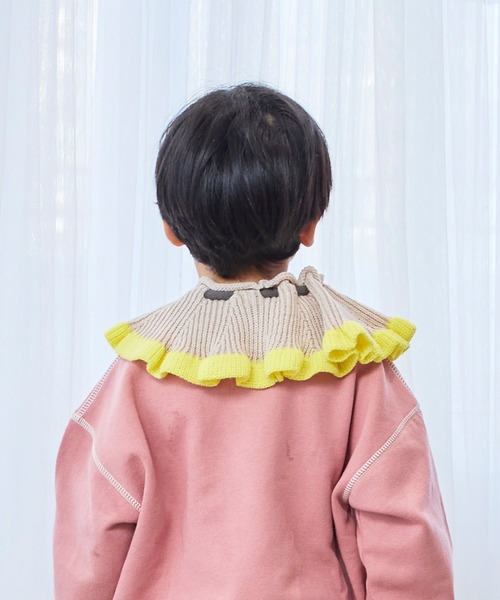 MARKEY'S(マーキーズ)の「ニットフリルカラー(付け襟・キッズ・オフホワイト/ブラウン/ピンク・FREE)」の9枚目の写真