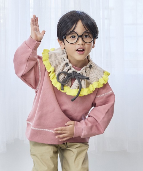 MARKEY'S(マーキーズ)の「ニットフリルカラー(付け襟・キッズ・オフホワイト/ブラウン/ピンク・FREE)」の10枚目の写真