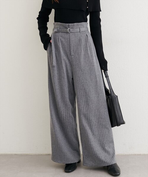 natural couture(ナチュラルクチュール)の「ベルト付きストレッチパンツ(その他パンツ・レディース・グレー/ブラック・SMALL/MEDIUM)」の13枚目の写真