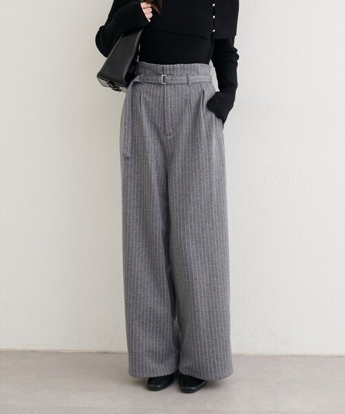 natural couture(ナチュラルクチュール)の「ベルト付きストレッチパンツ(その他パンツ・レディース・グレー/ブラック・SMALL/MEDIUM)」の15枚目の写真