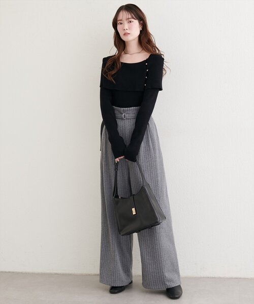 natural couture(ナチュラルクチュール)の「ベルト付きストレッチパンツ(その他パンツ・レディース・グレー/ブラック・SMALL/MEDIUM)」の16枚目の写真