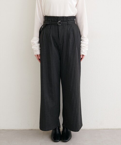 natural couture(ナチュラルクチュール)の「ベルト付きストレッチパンツ(その他パンツ・レディース・グレー/ブラック・SMALL/MEDIUM)」の4枚目の写真