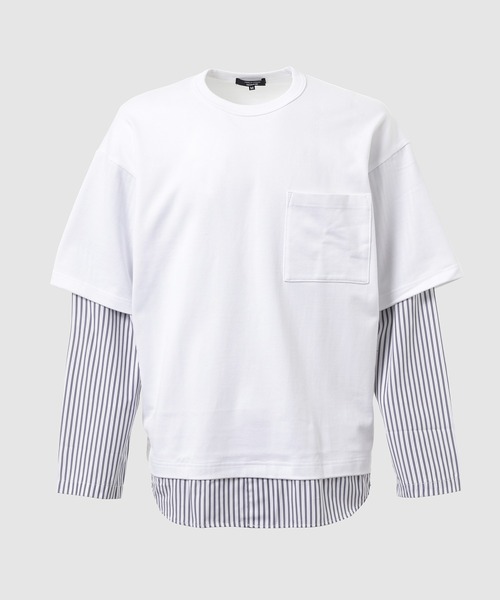 COMME des GARCONS HOMME（コム デ ギャルソン・オム）の「SHIRTS-LAYERED T-SHIRTS（Tシャツ/カットソー・メンズ・ブラック系その他/ホワイト系その他・XL/L/M/S）」の2枚目の写真