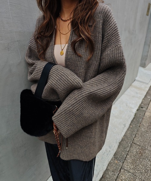 esutoreja（エストレジャ）の「スキッパーポロデザインニット（ニット/セーター・レディース・アイボリー/グレイッシュベージュ/ブラウン・FREE）」の19枚目の写真