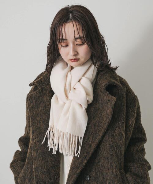 SENSE OF PLACE by URBAN RESEARCH（センスオブプレイスバイアーバンリサーチ）の「フリンジストール（マフラー・レディース・アイボリー/ブルー/ブラック/ダークブラウン・ONE）」の5枚目の写真