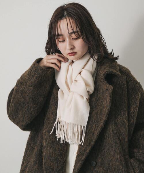 SENSE OF PLACE by URBAN RESEARCH（センスオブプレイスバイアーバンリサーチ）の「フリンジストール（マフラー・レディース・アイボリー/ブルー/ブラック/ダークブラウン・ONE）」の8枚目の写真