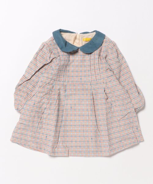 moimoln（モイモルン）の「チェック柄襟切替長袖ワンピース（ワンピース・キッズ・ブルー・90cm/110cm/120cm/130cm/100cm/80ｃｍ）」の14枚目の写真