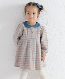 moimoln（モイモルン）の「チェック柄襟切替長袖ワンピース（ワンピース）」