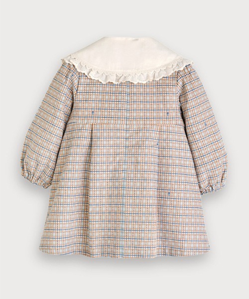 moimoln（モイモルン）の「チェック柄襟切替長袖ワンピース（ワンピース・キッズ・ブルー・90cm/110cm/120cm/130cm/100cm/80ｃｍ）」の5枚目の写真