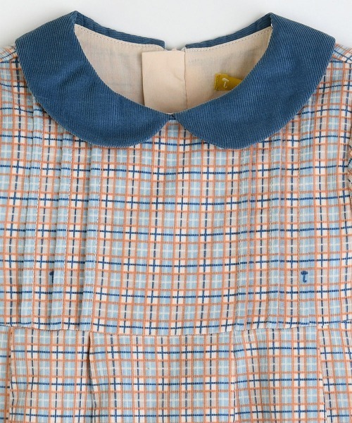 moimoln（モイモルン）の「チェック柄襟切替長袖ワンピース（ワンピース・キッズ・ブルー・90cm/110cm/120cm/130cm/100cm/80ｃｍ）」の7枚目の写真