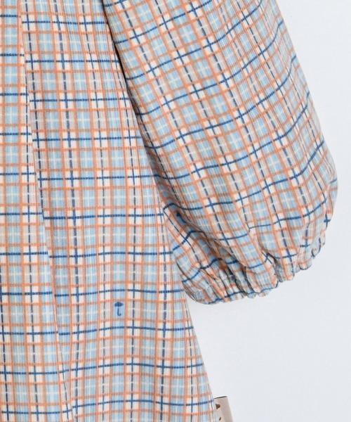 moimoln（モイモルン）の「チェック柄襟切替長袖ワンピース（ワンピース・キッズ・ブルー・90cm/110cm/120cm/130cm/100cm/80ｃｍ）」の8枚目の写真