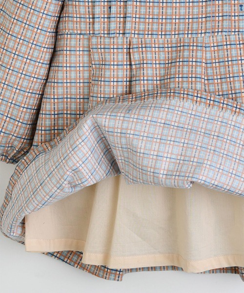 moimoln（モイモルン）の「チェック柄襟切替長袖ワンピース（ワンピース・キッズ・ブルー・90cm/110cm/120cm/130cm/100cm/80ｃｍ）」の16枚目の写真