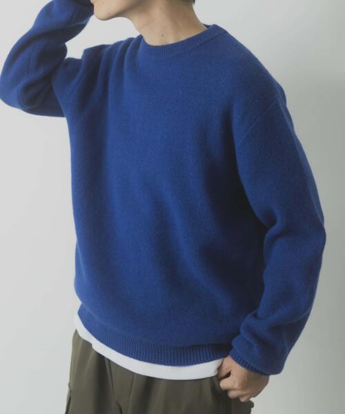 ITEMS URBANRESEARCH（アイテムズ アーバンリサーチ）の「タスマニア メリノウール100 クルーネックニット（ニット/セーター・メンズ・チャコールグレー/バーガンディー/ホワイト/マスタード/ブルー系その他/ベージュ・MEDIUM/LARGE）」の4枚目の写真