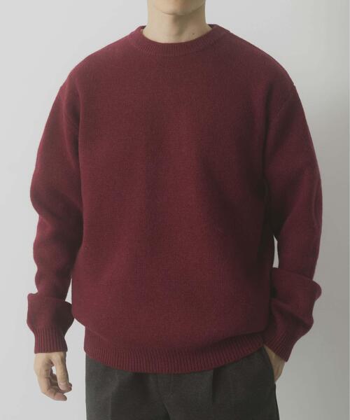 ITEMS URBANRESEARCH（アイテムズ アーバンリサーチ）の「タスマニア メリノウール100 クルーネックニット（ニット/セーター・メンズ・チャコールグレー/バーガンディー/ホワイト/マスタード/ブルー系その他/ベージュ・MEDIUM/LARGE）」の6枚目の写真