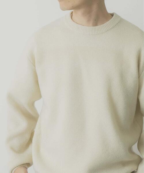 ITEMS URBANRESEARCH（アイテムズ アーバンリサーチ）の「タスマニア メリノウール100 クルーネックニット（ニット/セーター・メンズ・チャコールグレー/バーガンディー/ホワイト/マスタード/ブルー系その他/ベージュ・MEDIUM/LARGE）」の7枚目の写真