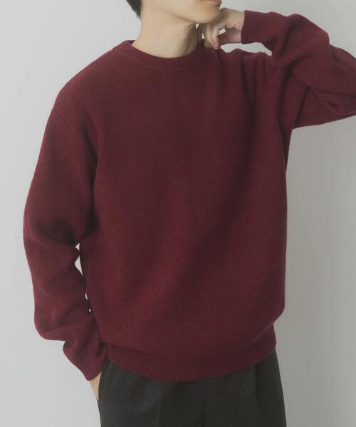 ITEMS URBANRESEARCH（アイテムズ アーバンリサーチ）の「タスマニア メリノウール100 クルーネックニット（ニット/セーター・メンズ・チャコールグレー/バーガンディー/ホワイト/マスタード/ブルー系その他/ベージュ・MEDIUM/LARGE）」の19枚目の写真