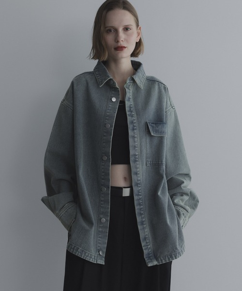 remer（リメール）の「モダンオーバーサイズ デニムジャケット - MODERN OVERSIZED DENIM JACKET（デニムジャケット・メンズ・サックスブルー/ブラック・X-SMALL/SMALL/MEDIUM/LARGE）」の12枚目の写真