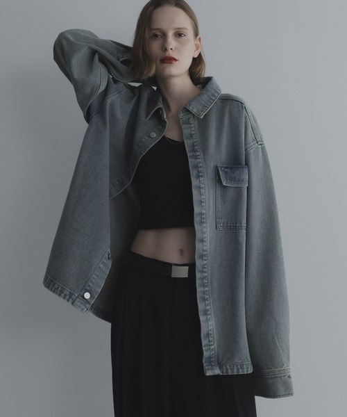 remer（リメール）の「モダンオーバーサイズ デニムジャケット - MODERN OVERSIZED DENIM JACKET（デニムジャケット・メンズ・サックスブルー/ブラック・X-SMALL/SMALL/MEDIUM/LARGE）」の18枚目の写真
