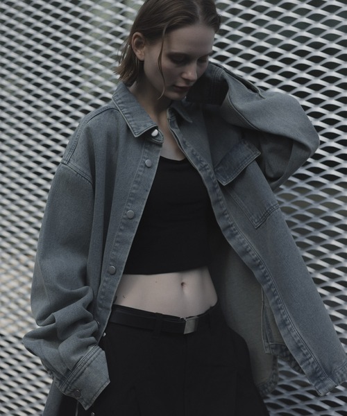 remer（リメール）の「モダンオーバーサイズ デニムジャケット - MODERN OVERSIZED DENIM JACKET（デニムジャケット・メンズ・サックスブルー/ブラック・X-SMALL/SMALL/MEDIUM/LARGE）」の19枚目の写真