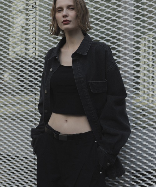remer（リメール）の「モダンオーバーサイズ デニムジャケット - MODERN OVERSIZED DENIM JACKET（デニムジャケット・メンズ・サックスブルー/ブラック・X-SMALL/SMALL/MEDIUM/LARGE）」の14枚目の写真
