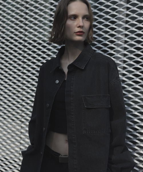 remer（リメール）の「モダンオーバーサイズ デニムジャケット - MODERN OVERSIZED DENIM JACKET（デニムジャケット・メンズ・サックスブルー/ブラック・X-SMALL/SMALL/MEDIUM/LARGE）」の17枚目の写真