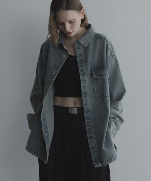 remer（リメール）の「モダンオーバーサイズ デニムジャケット - MODERN OVERSIZED DENIM JACKET（デニムジャケット・メンズ・サックスブルー/ブラック・X-SMALL/SMALL/MEDIUM/LARGE）」の21枚目の写真