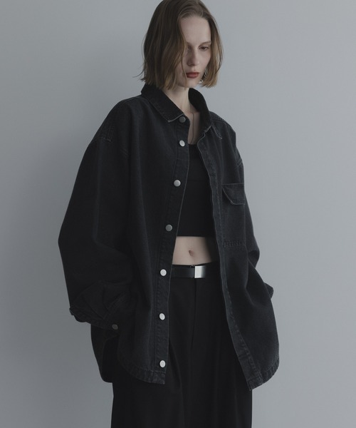 remer（リメール）の「モダンオーバーサイズ デニムジャケット - MODERN OVERSIZED DENIM JACKET（デニムジャケット・メンズ・サックスブルー/ブラック・X-SMALL/SMALL/MEDIUM/LARGE）」の22枚目の写真