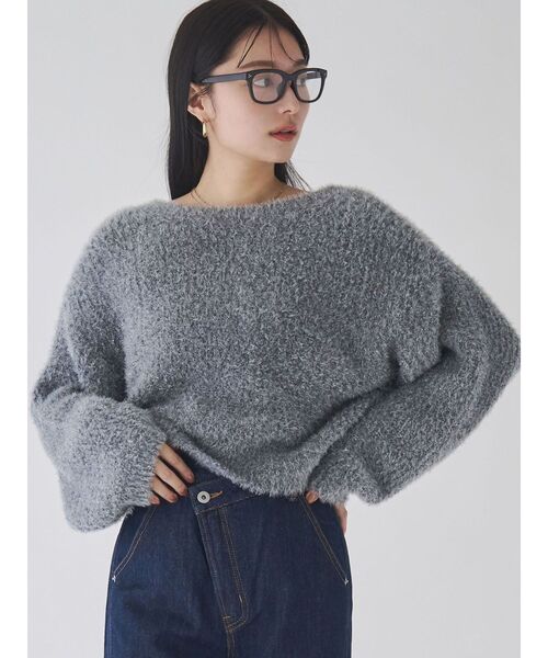 LAGUNAMOON（ラグナムーン）の「バックデザインファーラメニットプルオーバー（ニット/セーター・レディース・グレー/ベージュ/ピンク・FREE）」の2枚目の写真