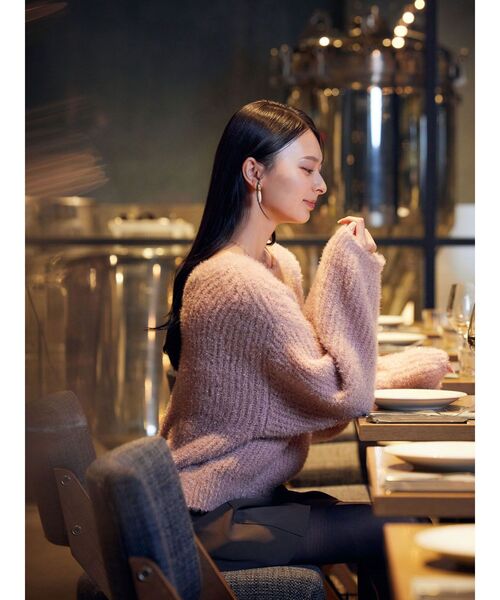 LAGUNAMOON（ラグナムーン）の「バックデザインファーラメニットプルオーバー（ニット/セーター・レディース・グレー/ベージュ/ピンク・FREE）」の6枚目の写真