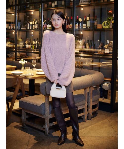 LAGUNAMOON（ラグナムーン）の「バックデザインファーラメニットプルオーバー（ニット/セーター・レディース・グレー/ベージュ/ピンク・FREE）」の7枚目の写真