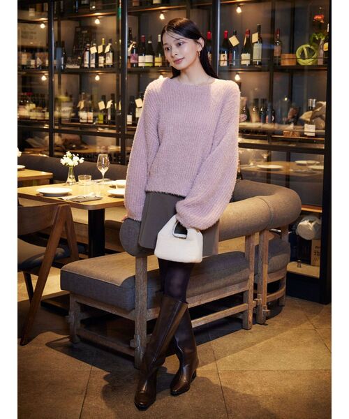 LAGUNAMOON（ラグナムーン）の「バックデザインファーラメニットプルオーバー（ニット/セーター・レディース・グレー/ベージュ/ピンク・FREE）」の8枚目の写真