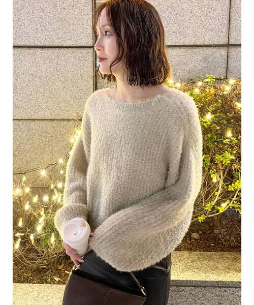 LAGUNAMOON（ラグナムーン）の「バックデザインファーラメニットプルオーバー（ニット/セーター・レディース・グレー/ベージュ/ピンク・FREE）」の22枚目の写真