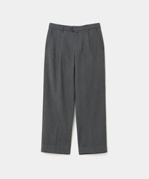wool one tuck cropped slacks charcoal