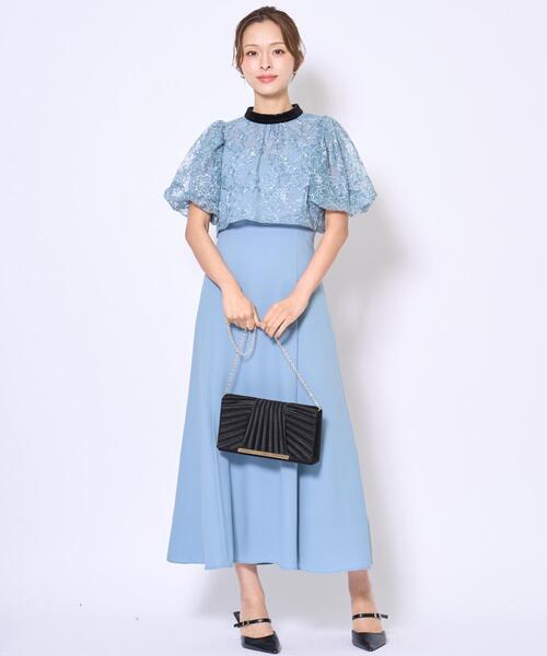 ベロアトリミングブラウス×ドレス（ドレス）｜AND COUTURE（アンド