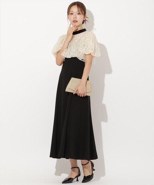 ベロアトリミングブラウス×ドレス（ドレス）｜AND COUTURE（アンド