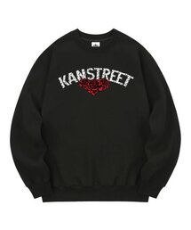 KMB0169 レタリングローズブラッド裏起毛スウェットブラック
