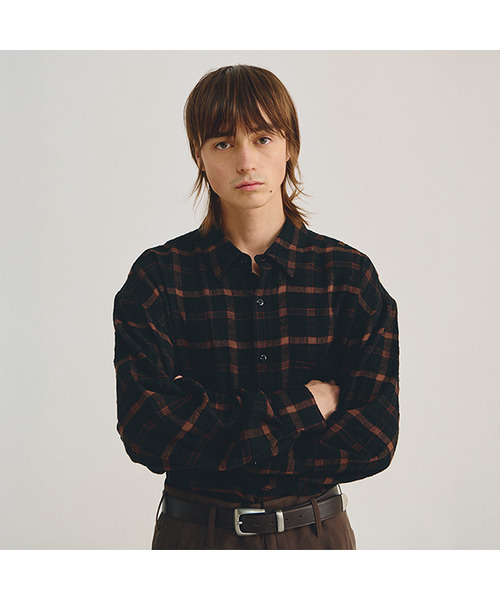 LMOOD(エルムード)の「ビリーコットンビスコースチェックシャツエンバーブラック(シャツ/ブラウス・メンズ・その他・46/48/44)」の1枚目の写真