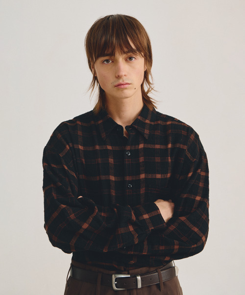 LMOOD(エルムード)の「ビリーコットンビスコースチェックシャツエンバーブラック(シャツ/ブラウス・メンズ・その他・46/48/44)」の2枚目の写真