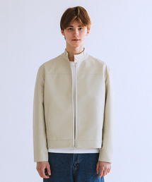 QT8 GARMENTS（キューティーエイトガーメント）の「RG Synthetic Leather Moto Jacket (Cream)（ライダースジャケット）」