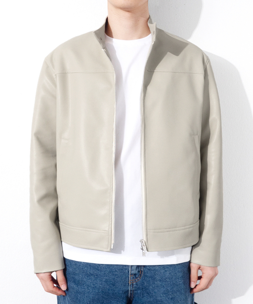 QT8 GARMENTS(キューティーエイトガーメント)の「RG Synthetic Leather Moto Jacket (Cream)(ライダースジャケット・レディース・その他・MEDIUM/LARGE/X-LARGE)」の2枚目の写真