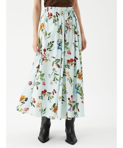 Mila Owen（ミラオーウェン）の「【00サイズあり】ウエストゴムギャザーマキシスカート（スカート・レディース・アイボリー/ブラウン/ミント・0/1）」の3枚目の写真