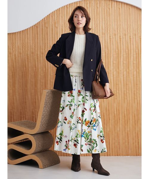 Mila Owen（ミラオーウェン）の「【00サイズあり】ウエストゴムギャザーマキシスカート（スカート・レディース・アイボリー/ブラウン/ミント・0/1）」の8枚目の写真