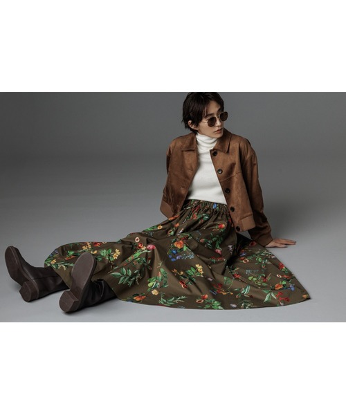 Mila Owen（ミラオーウェン）の「【00サイズあり】ウエストゴムギャザーマキシスカート（スカート・レディース・アイボリー/ブラウン/ミント・0/1）」の4枚目の写真